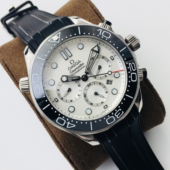  Omega-Seamaster 300M Chronograph 44mm SS/RU White Dial TWF A9900