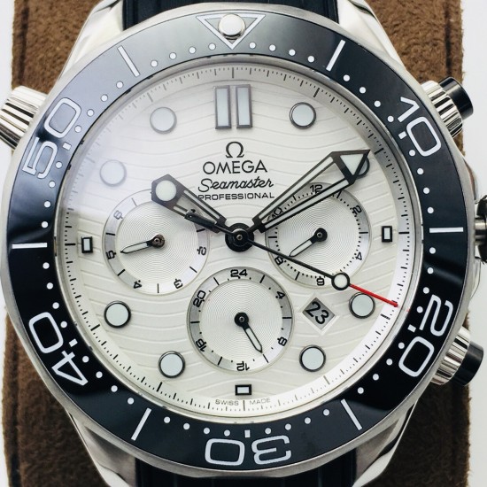  Omega-Seamaster 300M Chronograph 44mm SS/RU White Dial TWF A9900