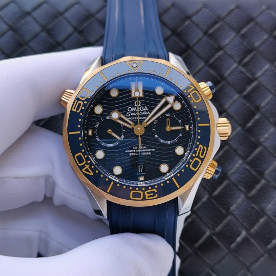  Omega-Seamaster 300m Chronograph 44mm SS/YG/RU Blue Dial GDF A9900