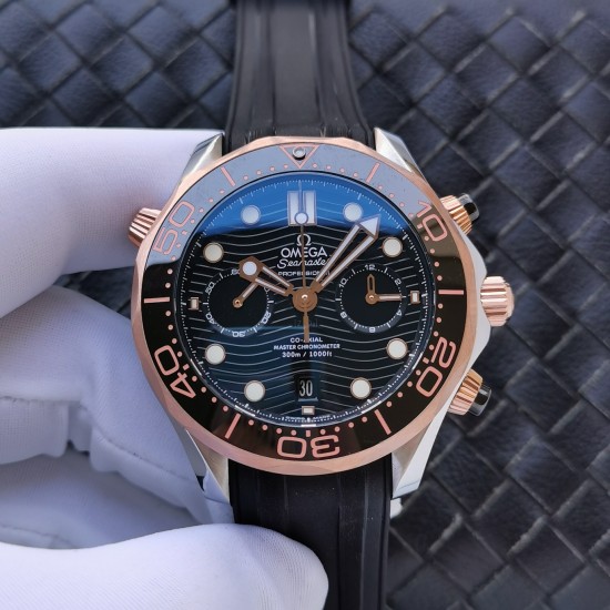  Omega-Seamaster 300m Chronograph 44mm SS/RG/RU Black Dial GDF A9900