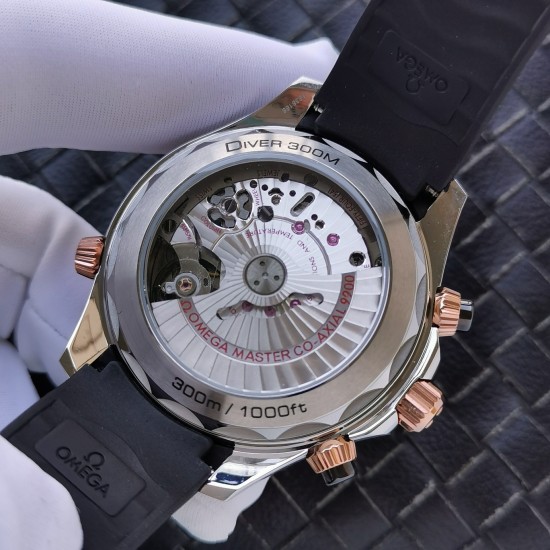  Omega-Seamaster 300m Chronograph 44mm SS/RG/RU Black Dial GDF A9900