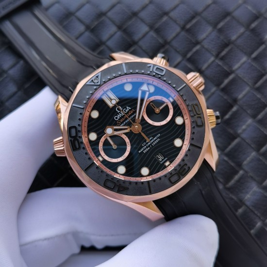  Omega-Seamaster 300m Chronograph 44mm RG/RU Black Dial GDF A9900