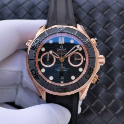  Omega-Seamaster 300m Chronograph 44mm RG/RU Black Dial GDF A9900