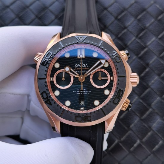  Omega-Seamaster 300m Chronograph 44mm RG/RU Black Dial GDF A9900
