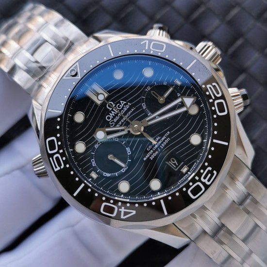  Omega-Seamaster 300m Chronograph 44mm SS/SS Black Dial GDF A9900