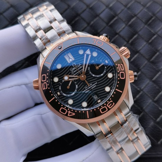  Omega-Seamaster 300m Chronograph 44mm SS/RG/SS Black Dial GDF A9900