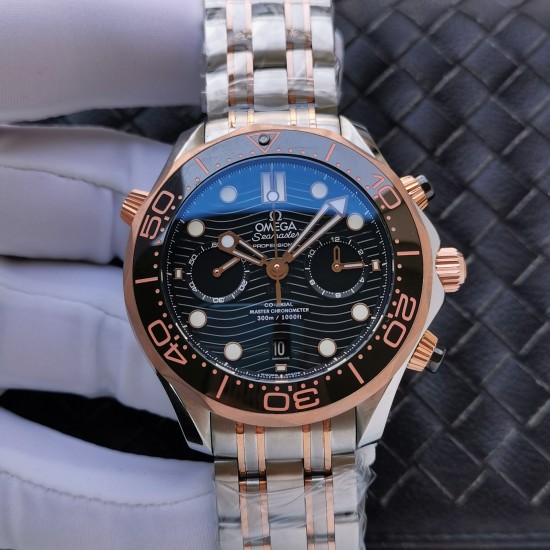 Omega-Seamaster 300m Chronograph 44mm SS/RG/SS Black Dial GDF A9900