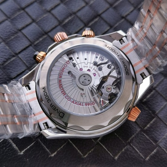  Omega-Seamaster 300m Chronograph 44mm SS/RG/SS Black Dial GDF A9900