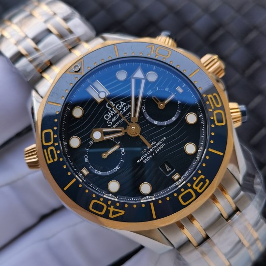  Omega-Seamaster 300m Chronograph 44mm SS/YG/SS Black Dial GDF A9900