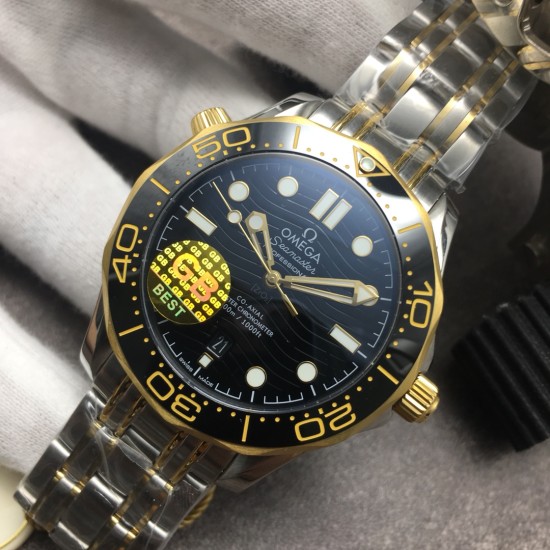  Omega-Seamaster 300m 42mm SS/YG/SS Black Dial GBF A8800