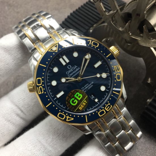  Omega-Seamaster 300m 42mm SS/YG/SS Blue Dial GBF A8800