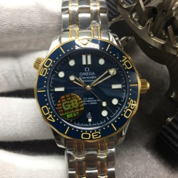  Omega-Seamaster 300m 42mm SS/YG/SS Blue Dial GBF A8800