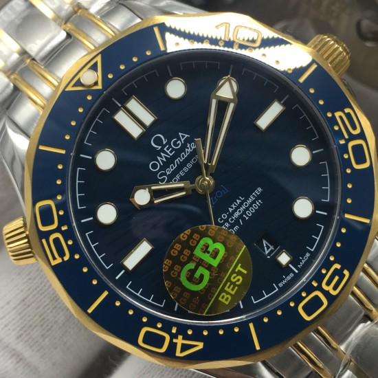  Omega-Seamaster 300m 42mm SS/YG/SS Blue Dial GBF A8800