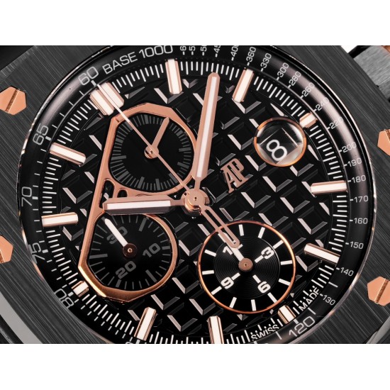 Audemars Piguet-Royal Oak Offshore 26405CE 44mm RG Cer/RU Black Dial TKF A7750