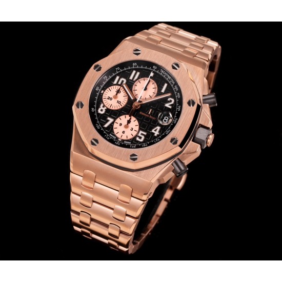 Audemars Piguet-Royal Oak Offshore 26470OR 42mm RG/RG Black Dial TKF A7750