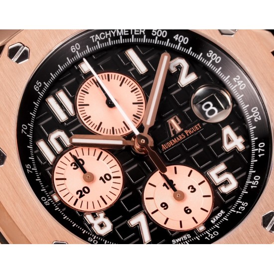 Audemars Piguet-Royal Oak Offshore 26470OR 42mm RG/RG Black Dial TKF A7750