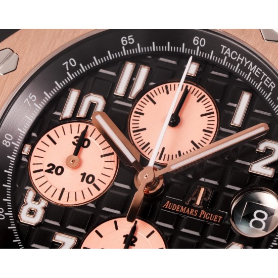 Audemars Piguet-Royal Oak Offshore 26470OR 42mm RG/RG Black Dial TKF A7750