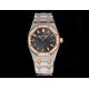 Audemars Piguet-Royal Oak Ladies 33mm 67651 Dia RG/SS Black TKF Swiss Qtz