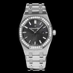 Audemars Piguet-Royal Oak Ladies 67651 33mm Dia SS/SS Black TKF Swiss Qtz