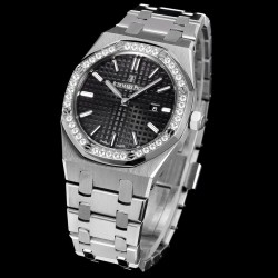 Audemars Piguet-Royal Oak Ladies 67651 33mm Dia SS/SS Black TKF Swiss Qtz