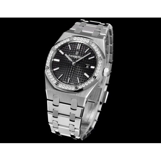 Audemars Piguet-Royal Oak Ladies 67651 33mm Dia SS/SS Black TKF Swiss Qtz