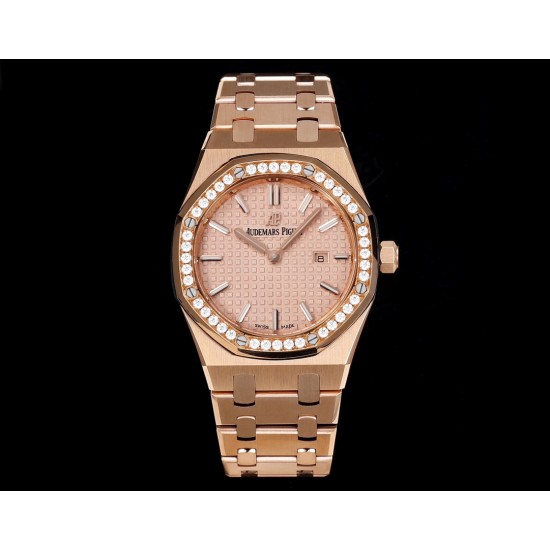 Audemars Piguet-Royal Oak Ladies 67651 33mm Dia RG/RG Rose Gold TKF Swiss Qtz