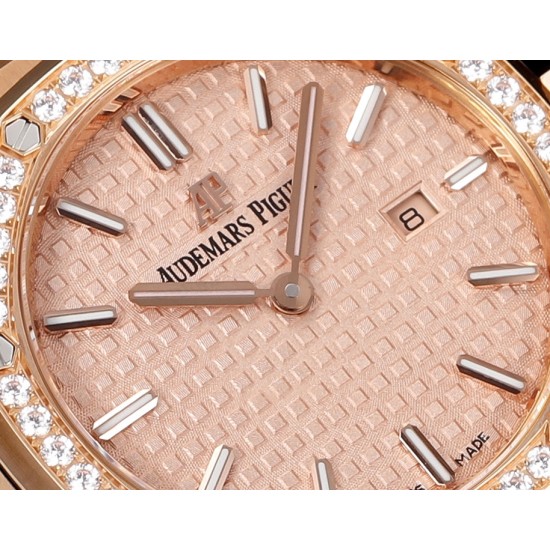 Audemars Piguet-Royal Oak Ladies 67651 33mm Dia RG/RG Rose Gold TKF Swiss Qtz