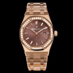 Audemars Piguet-Royal Oak Ladies 67651 33mm Dia RG/RG Brown TKF Swiss Qtz