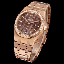 Audemars Piguet-Royal Oak Ladies 67651 33mm Dia RG/RG Brown TKF Swiss Qtz