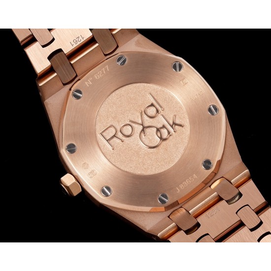 Audemars Piguet-Royal Oak Ladies 67651 33mm Dia RG/RG Brown TKF Swiss Qtz