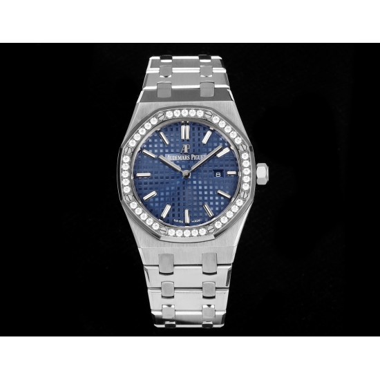 Audemars Piguet-Royal Oak Ladies 67651 33mm Dia SS/SS Blue TKF Swiss Qtz