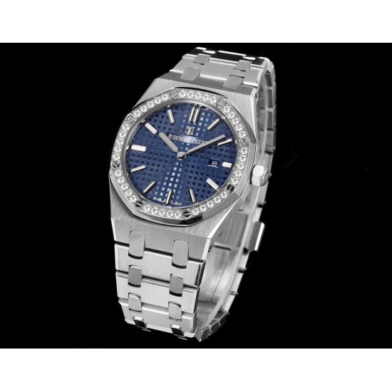 Audemars Piguet-Royal Oak Ladies 67651 33mm Dia SS/SS Blue TKF Swiss Qtz