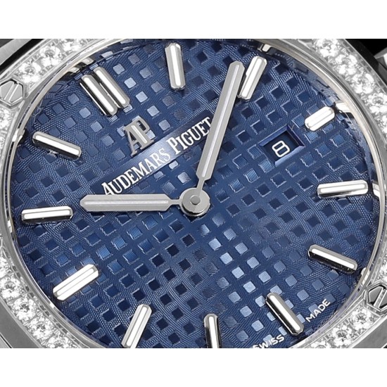 Audemars Piguet-Royal Oak Ladies 67651 33mm Dia SS/SS Blue TKF Swiss Qtz