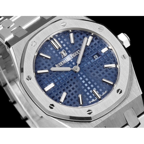 Audemars Piguet-Royal Oak Ladies 67650 33mm SS/SS Blue TKF Swiss Qtz