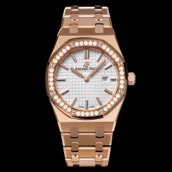 Audemars Piguet-Royal Oak Ladies 67651 33mm Dia RG/RG White TKF Swiss Qtz