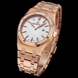 Audemars Piguet-Royal Oak Ladies 67651 33mm Dia RG/RG White TKF Swiss Qtz