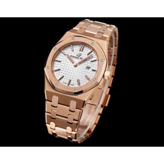 Audemars Piguet-Royal Oak Ladies 67650 33mm RG/RG White TKF Swiss Qtz