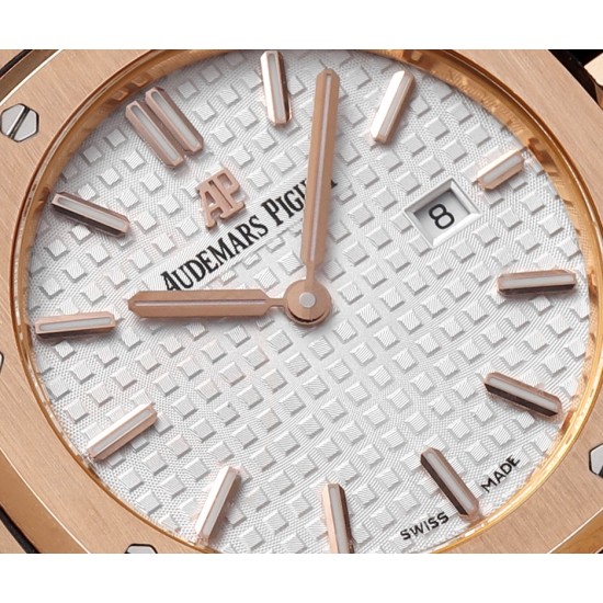 Audemars Piguet-Royal Oak Ladies 67650 33mm RG/RG White TKF Swiss Qtz