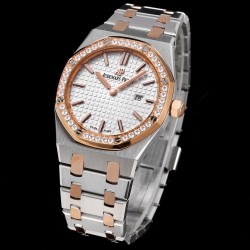Audemars Piguet-Royal Oak Ladies 33mm 67651 Dia RG/SS White TKF Swiss Qtz