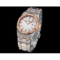 Audemars Piguet-Royal Oak Ladies 33mm 67651 Dia RG/SS White TKF Swiss Qtz