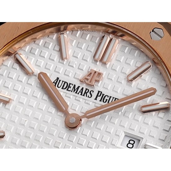 Audemars Piguet-Royal Oak Ladies 67650 33mm RG/SS White TKF Swiss Qtz