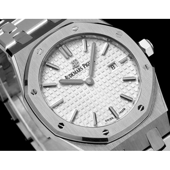 Audemars Piguet-Royal Oak Ladies 67650 33mm SS/SS White TKF Swiss Qtz