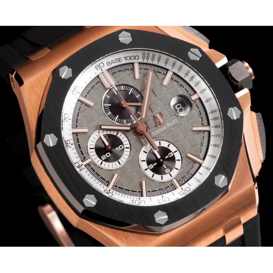 Audemars Piguet-Royal Oak Offshore 26401RO 44mm RG/RU Black/Grey Dial TKF A7750