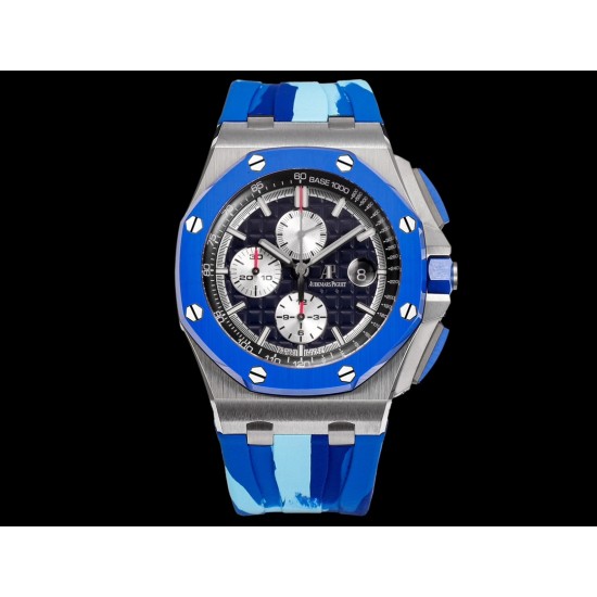 Audemars Piguet-Royal Oak Offshore 26400SO Camouflage 44mm SS/RU Blue Dial TKF A7750