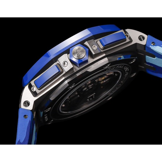 Audemars Piguet-Royal Oak Offshore 26400SO Camouflage 44mm SS/RU Blue Dial TKF A7750