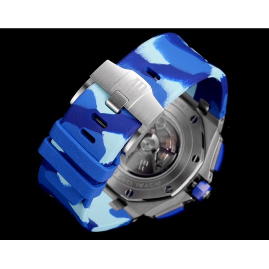 Audemars Piguet-Royal Oak Offshore 26400SO Camouflage 44mm SS/RU Blue Dial TKF A7750