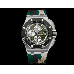 Audemars Piguet-Royal Oak Offshore 26400SO Camouflage 44mm SS/RU Green Dial TKF A7750