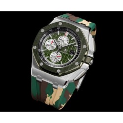 Audemars Piguet-Royal Oak Offshore 26400SO Camouflage 44mm SS/RU Green Dial TKF A7750