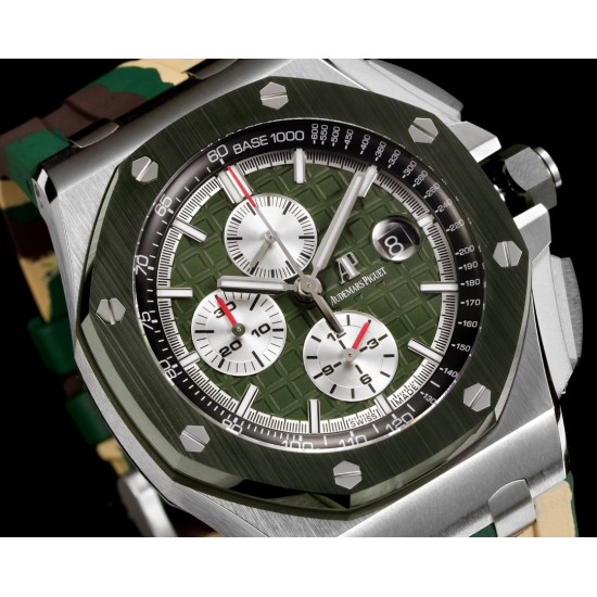 Audemars Piguet-Royal Oak Offshore 26400SO Camouflage 44mm SS/RU Green Dial TKF A7750