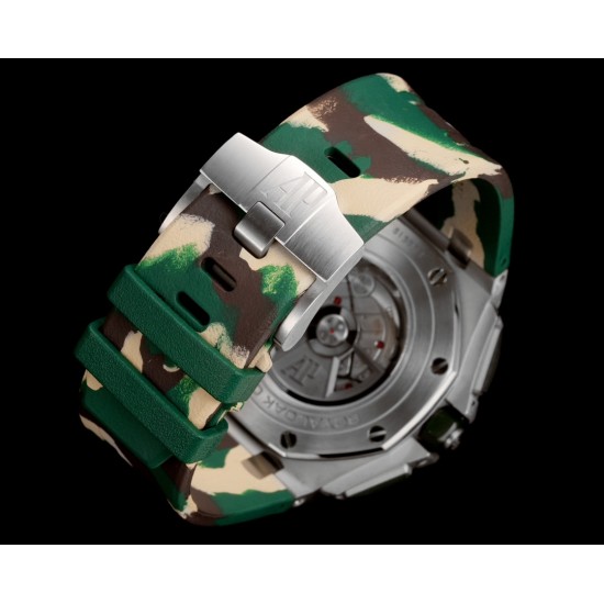 Audemars Piguet-Royal Oak Offshore 26400SO Camouflage 44mm SS/RU Green Dial TKF A7750